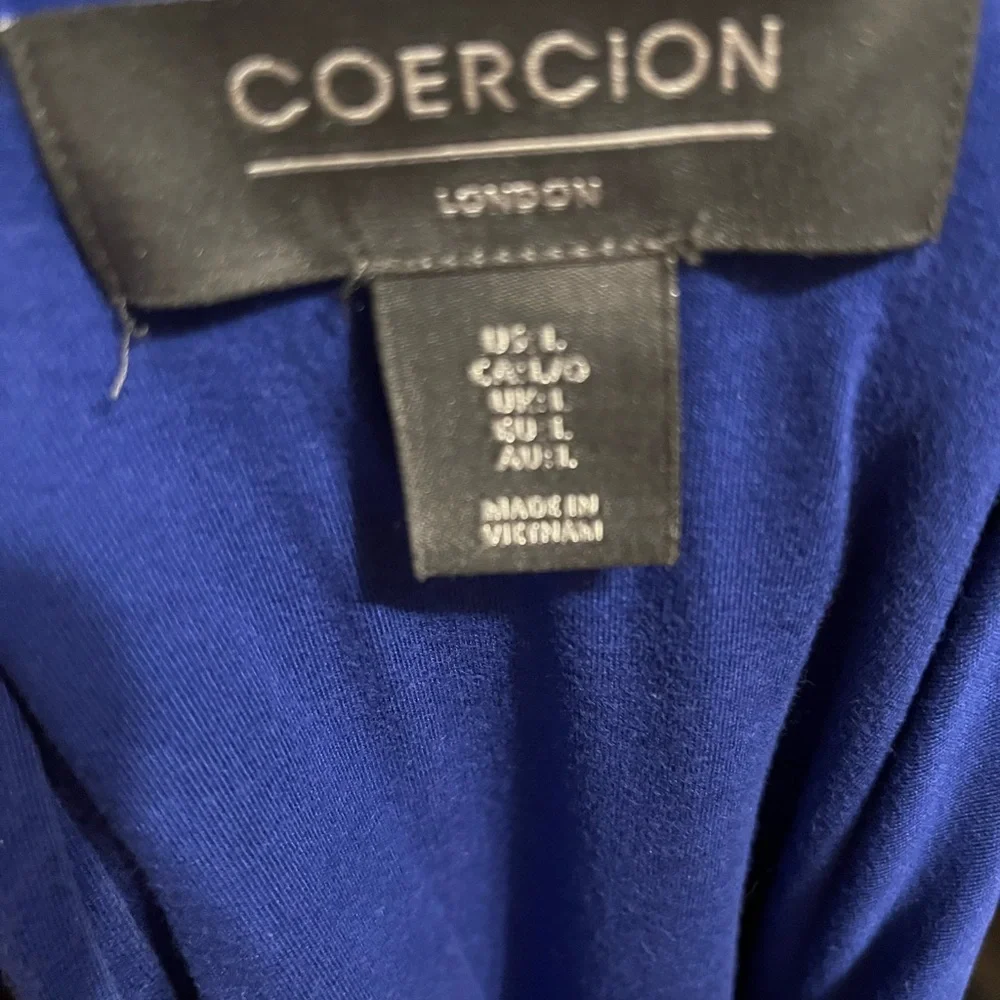 Copy Coercion Blue Strappy Fit & Flare Knit Sleeveless Dress Large - Picture 8 of 11